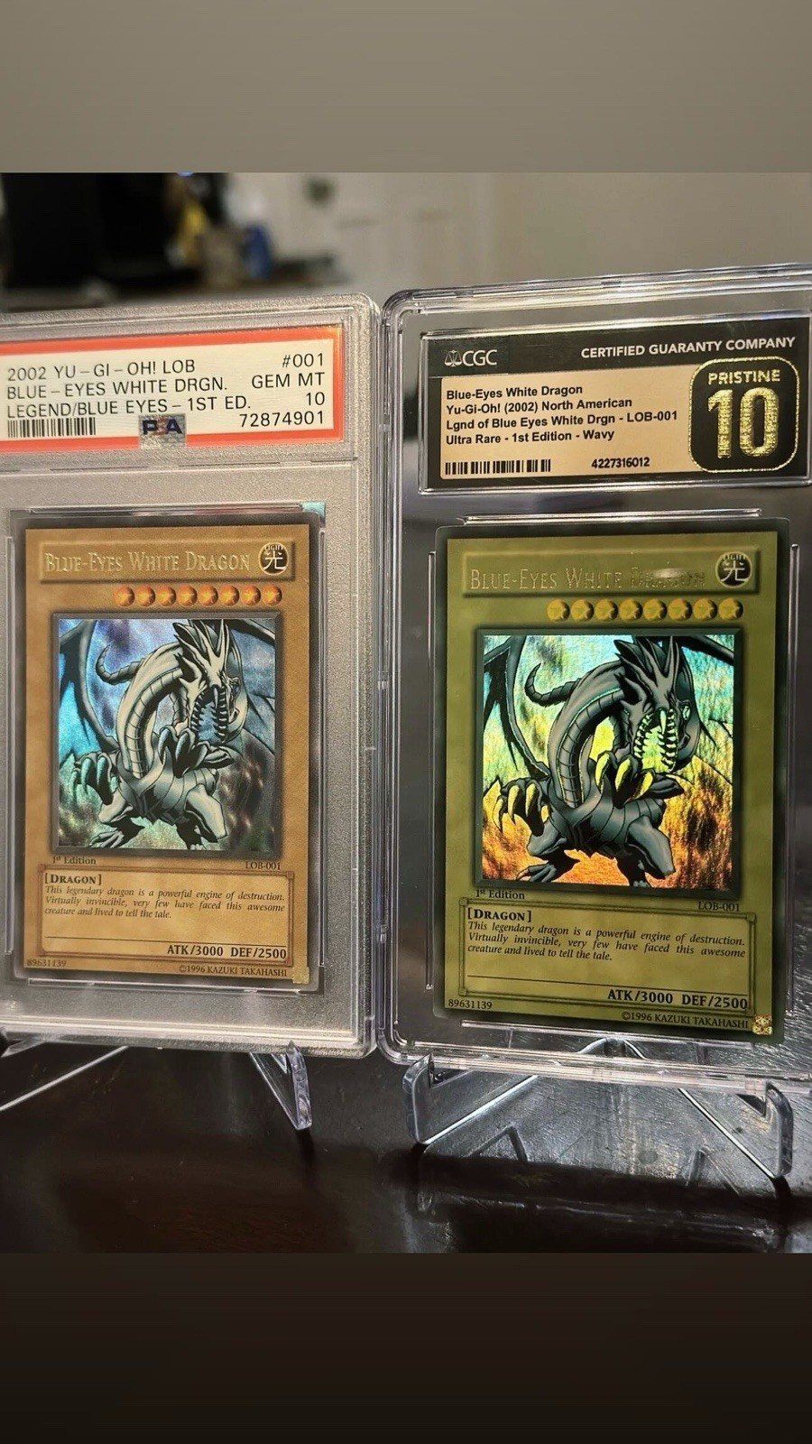 Yugioh Blue-Eyes White Dragon 1st Ed LOB Wavy CGC 10 PRISTINE – Photo 3