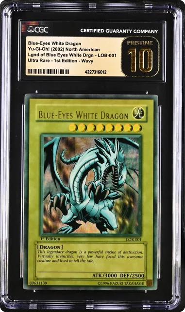 Yugioh Blue-Eyes White Dragon 1st Ed LOB Wavy CGC 10 PRISTINE